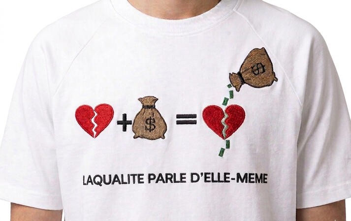 "Error 404: Heart Not Found." "System Failure: Emotional overload." "Scan for Repair" LaQualite Heart broken TShirt Wear the sound. 💔📲 Scan the Broken Heart to unlock 39 exclusive tracks by @ProdByGoCrazy. #PhygitalFashion #NFC #LaQualité